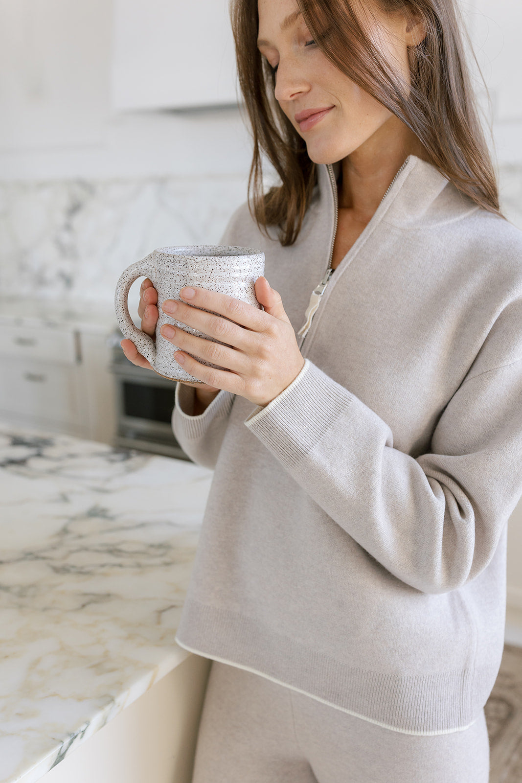 The Double Faced Zip-Up Sweater