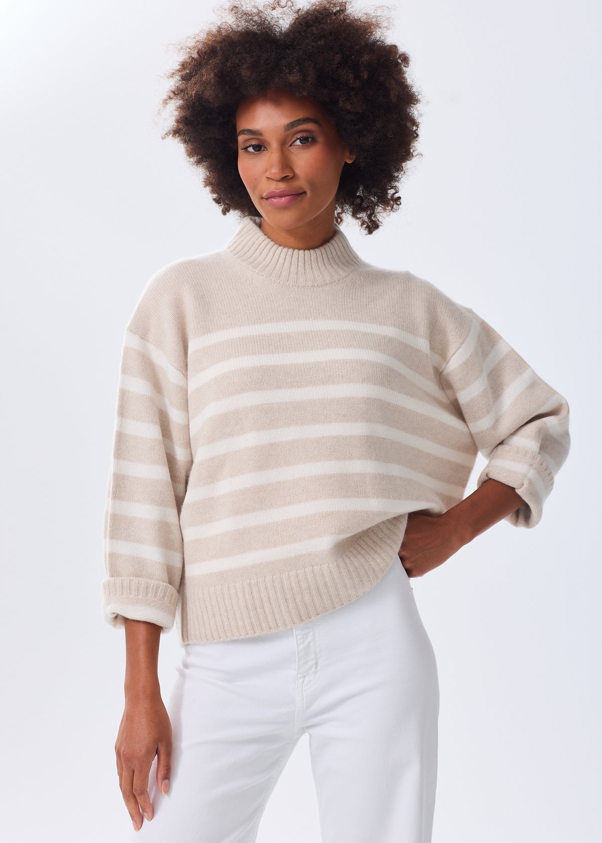 The Cashmere Crewneck - Striped