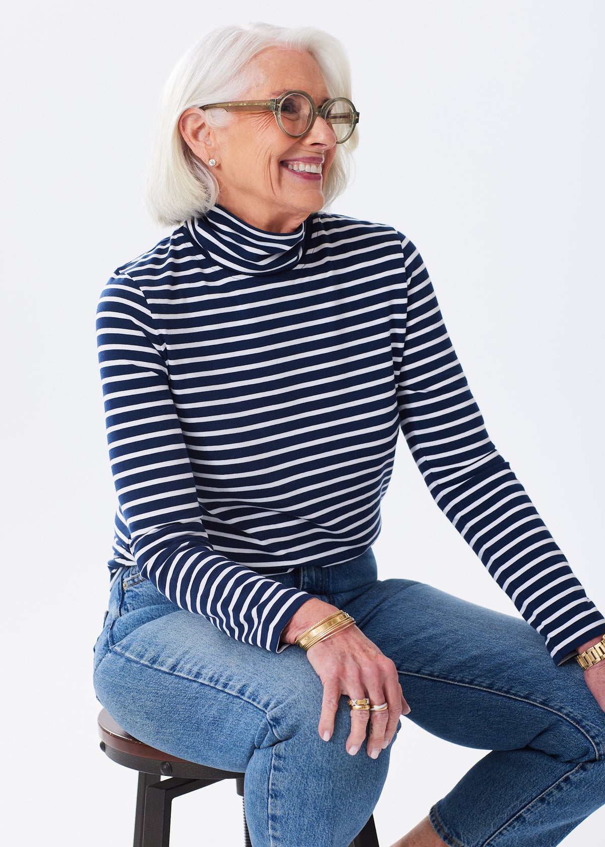 The Turtleneck Tee - Striped