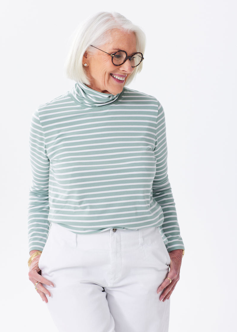 The Turtleneck Tee - Striped