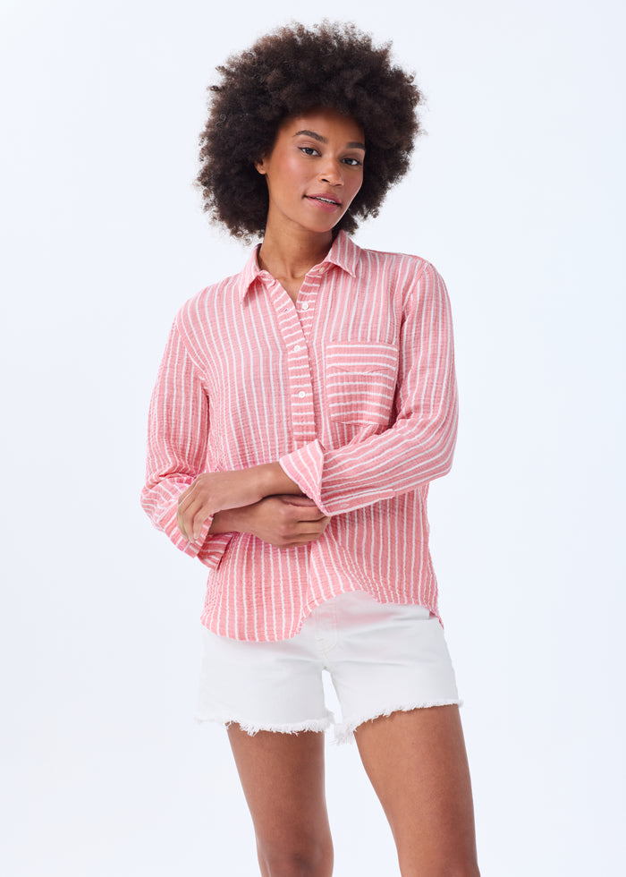 The Striped Organic Cotton Cloud Top - Double Gauze