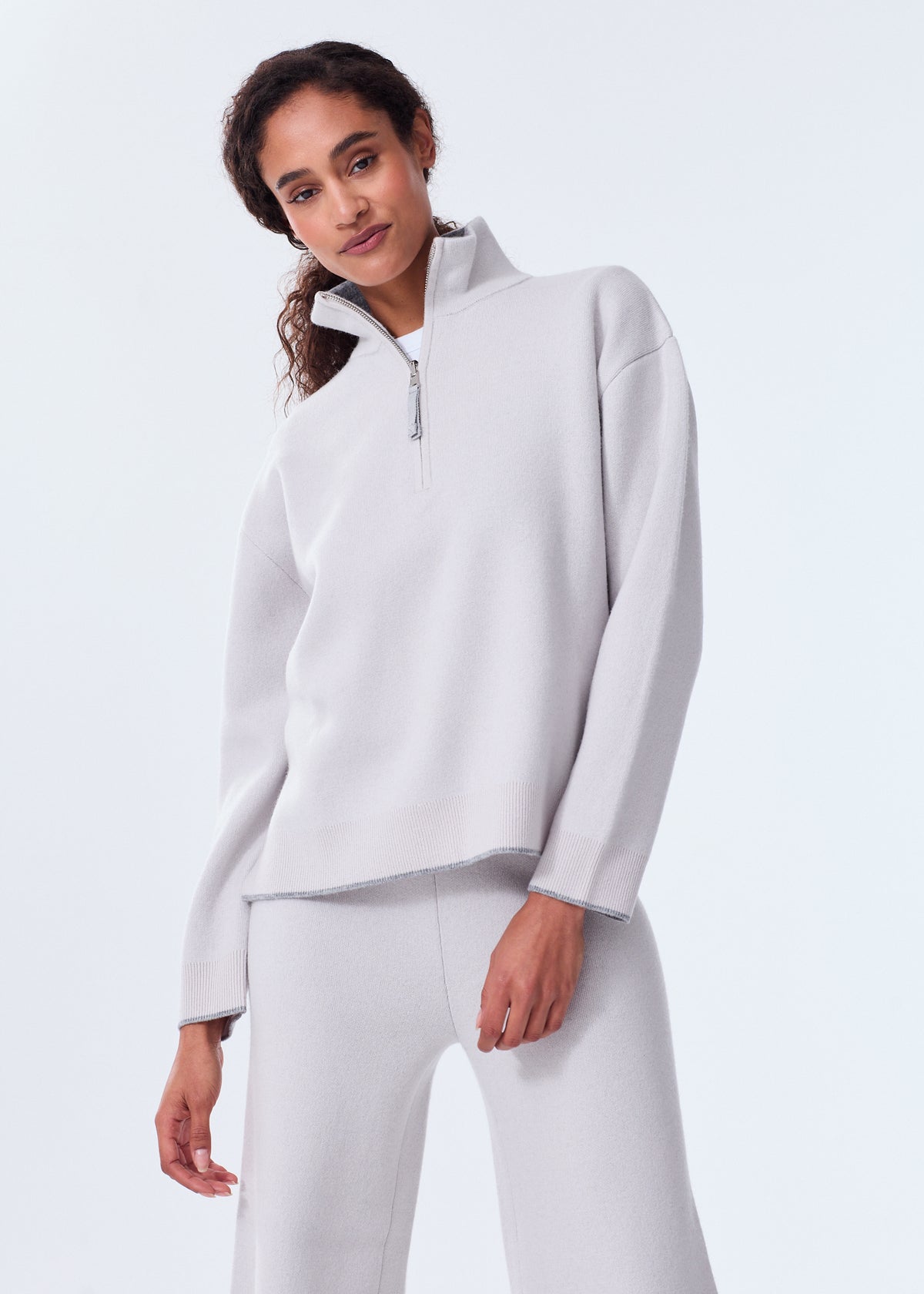 The Double Faced Zip-Up Sweater