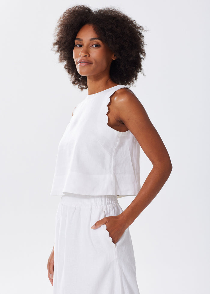 The Scallop Linen Tank