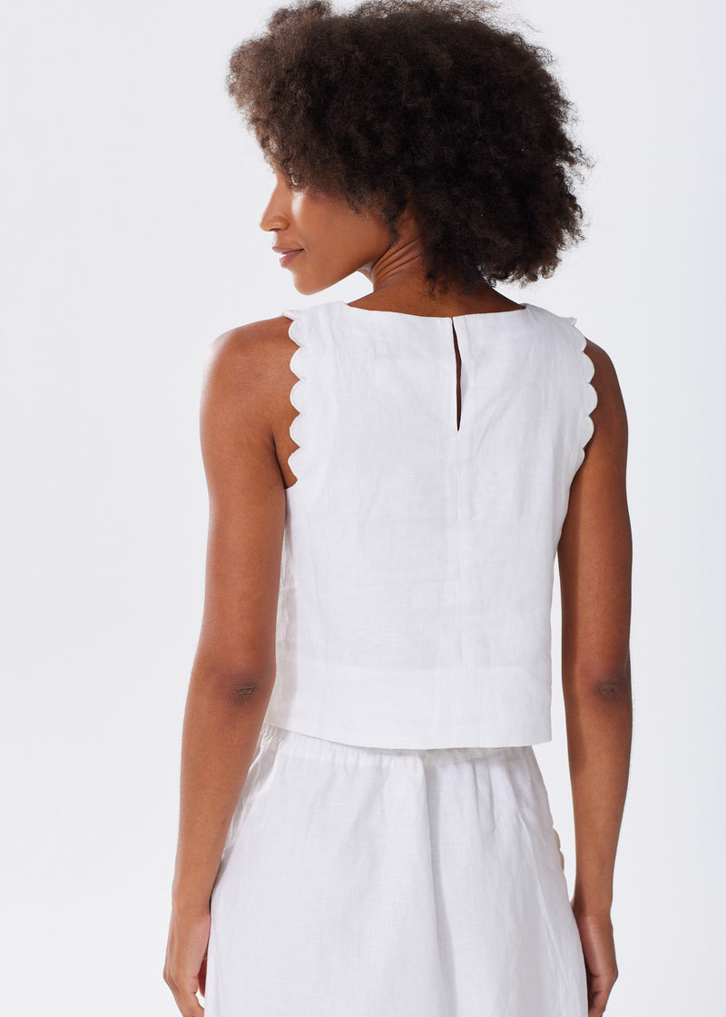 The Scallop Linen Tank