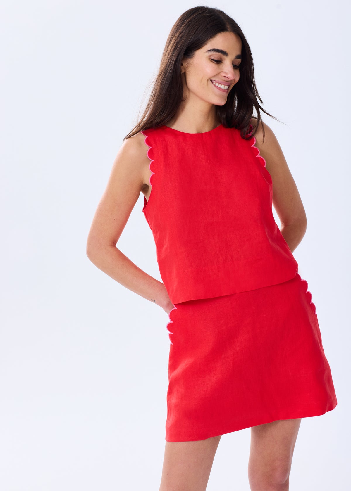 The Scallop Linen Tank