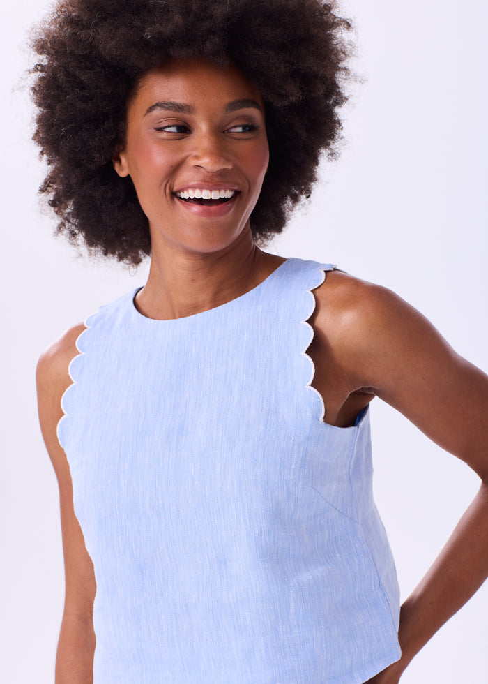 The Scallop Linen Tank