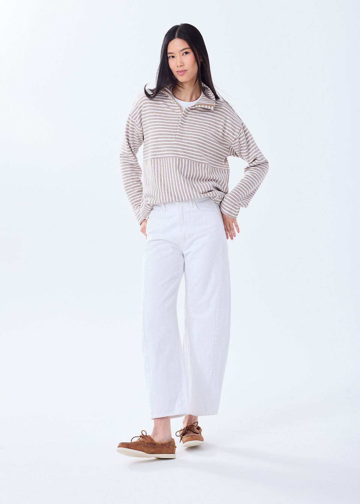 The Zip-Up Sweatshirt - Striped