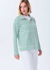 The Zip-Up Sweatshirt - Striped