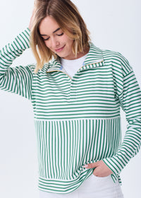 The Zip-Up Sweatshirt - Striped