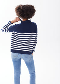 The Cotton Mock Neck - Striped